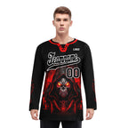Custom Black Red Gothic Personalized Hockey Jersey HCKJ01-E0601-08