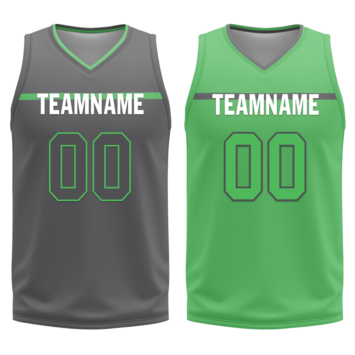 Custom Gray Green Classic Style Reversible Basketball Uniform Personalized Ordinary BBJR-D017046