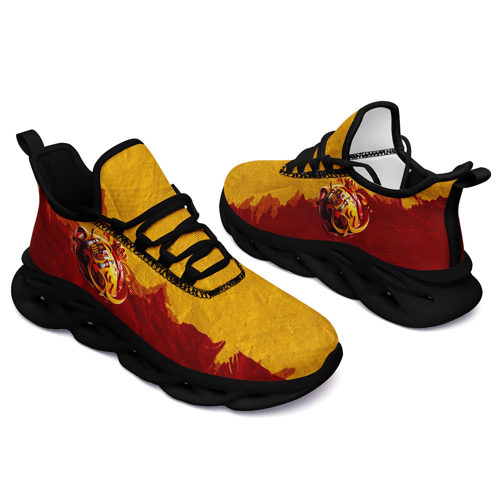 Custom Spain 2026 World Cup Sneakers DIY Country Flag Running Shoes Lightweight Sport Shoes Gift for Football Fans Personalized Team Name and Logo FN003-F025036-1