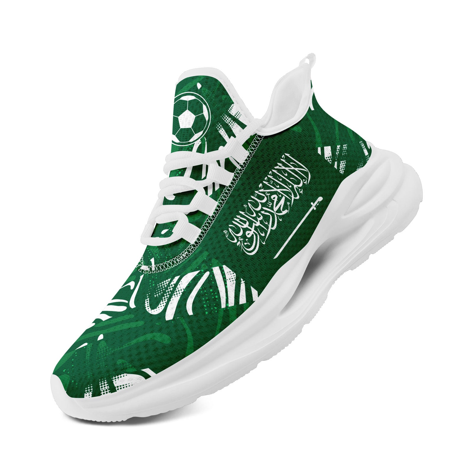 Custom Saudi Arabia 2026 World Cup Sneakers DIY Country Flag Running Shoes Lightweight Sport Shoes Gift for Football Fans Personalized Team Name and Logo FN079-F009093-2