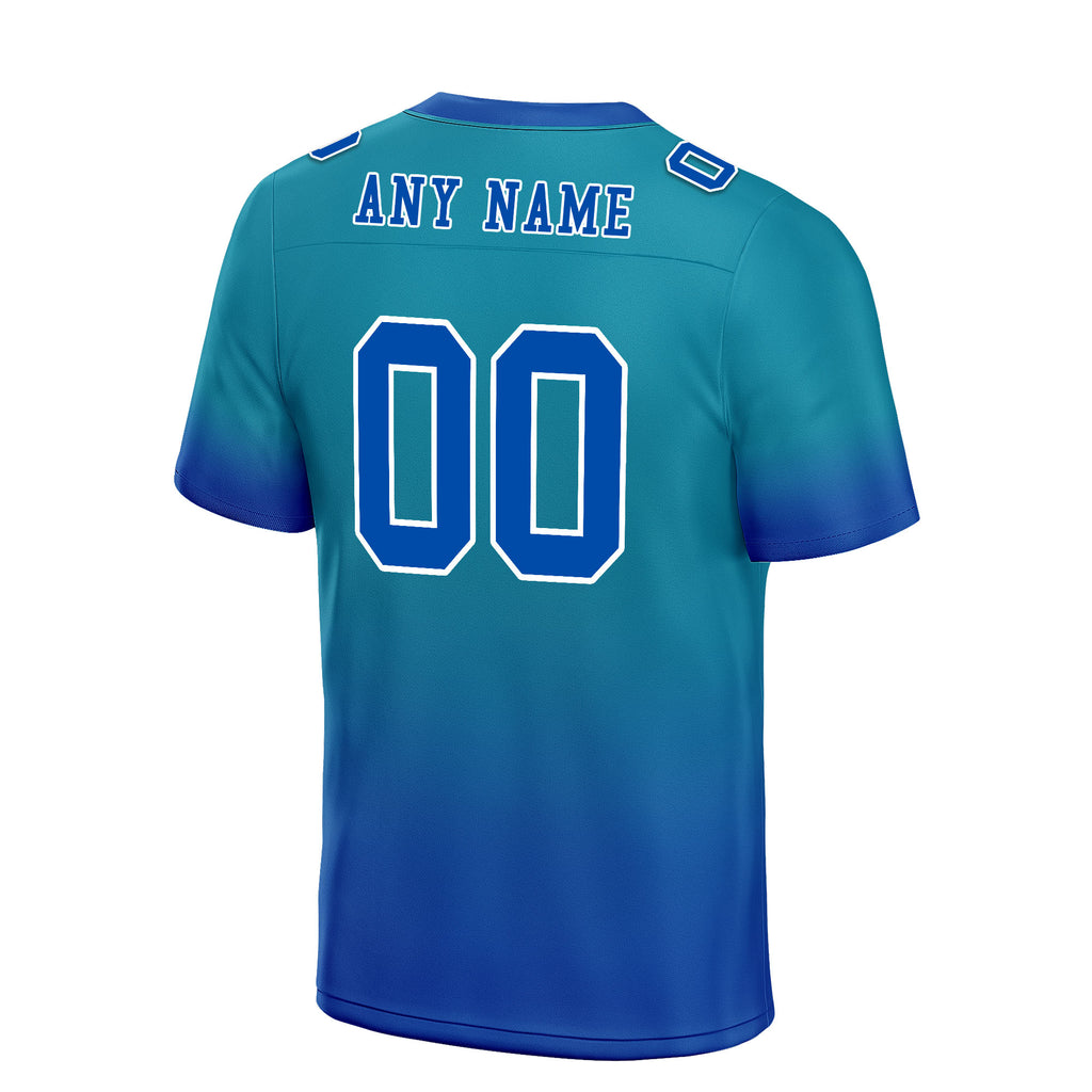 Custom Dark Teal Blue Fade Fashion Personalized Authentic Football Jersey FBJ02-D06101