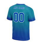 Custom Dark Teal Blue Fade Fashion Personalized Authentic Football Jersey FBJ02-D06101