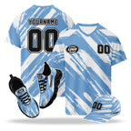 Custom 2026 World Cup Argentina High Quality Soccer Stadium Version Jersey Sneakers Sports Shoes and Hat Combo Offer Personalized Team Name and Logo ZH-F027090-3