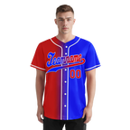 Custom Red Blue Gradient Fashion Personalized Authentic Baseball Jersey BSBJ01-D0a707b