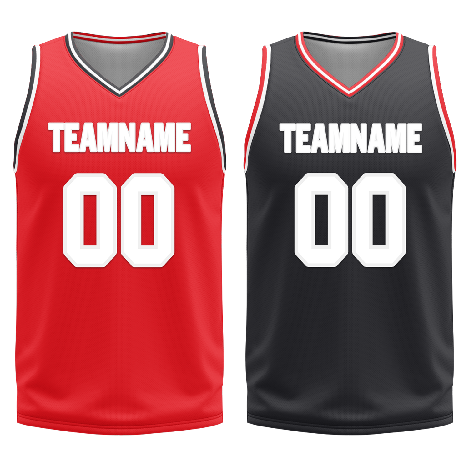 Custom Red Black Classic Style Reversible Basketball Uniform Personalized COOLMAX BBJR-D017025