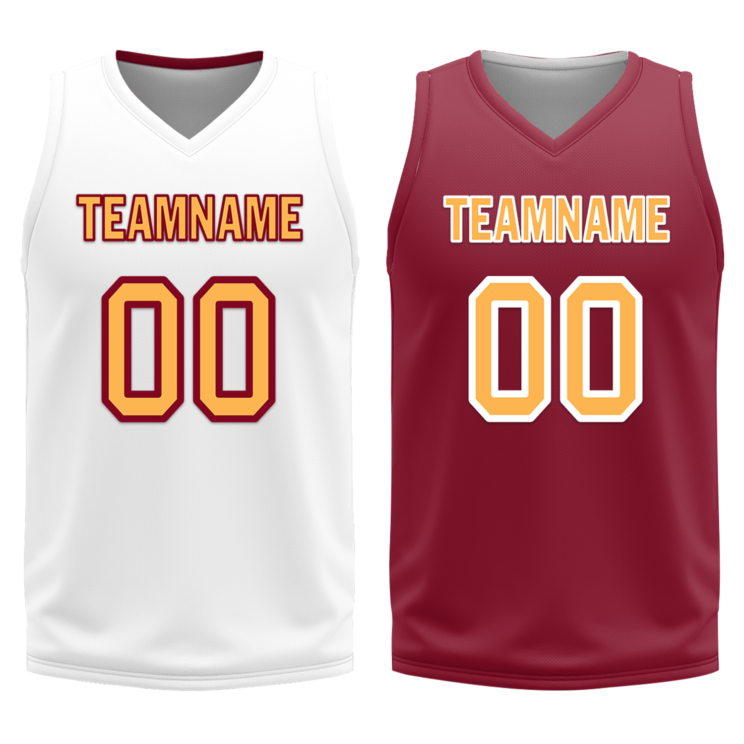 Custom White Red Classic Style Reversible Basketball Uniform Personalized Ordinary BBJR-D017012