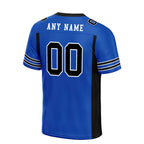 Custom Blue Black Striped Sleeves Personalized Authentic Football Jersey FBJ02-D06071