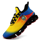 Custom Ecuador 2026 World Cup Sneakers DIY Country Flag Running Shoes Lightweight Sport Shoes Gift for Football Fans Personalized Team Name and Logo FN003XD-F009092-2