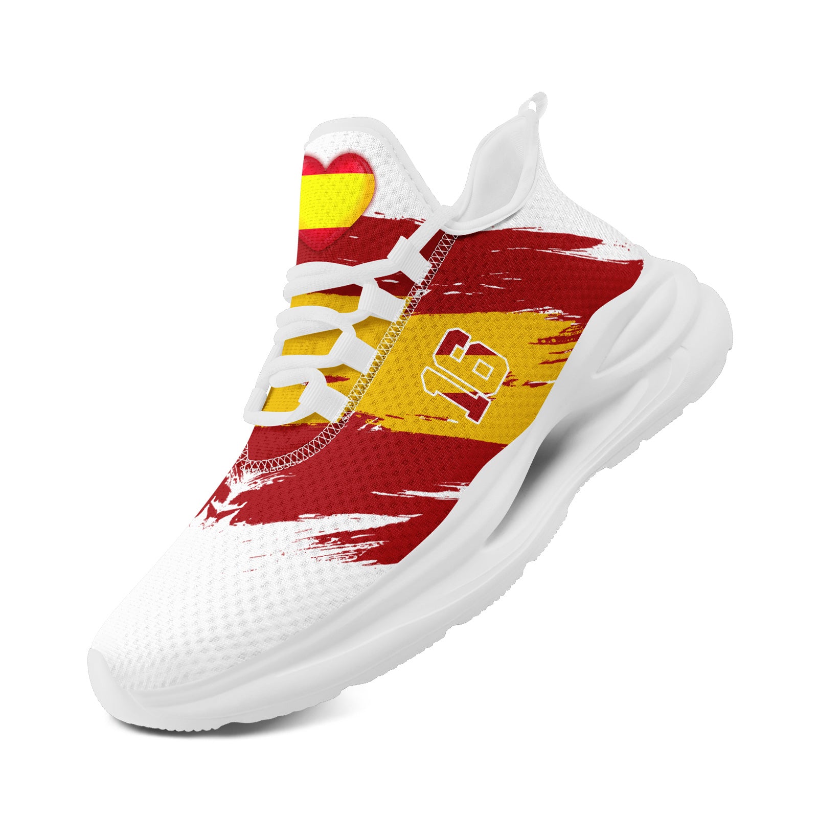Custom 2026 World Cup Spain Sneakers DIY Country Flag Running Shoes Lightweight Sport Shoes Gift for Football Fans Personalized Team Name and Logo FN079-F023087-3