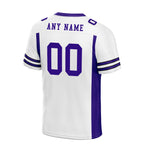Custom White Purple Striped Sleeves Personalized Authentic Football Jersey FBJ02-D06059