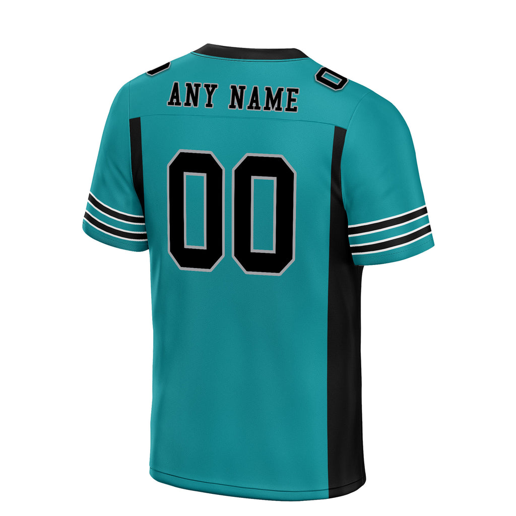 Custom Dark Geen Black Striped Sleeves Personalized Authentic Football Jersey FBJ02-D06070