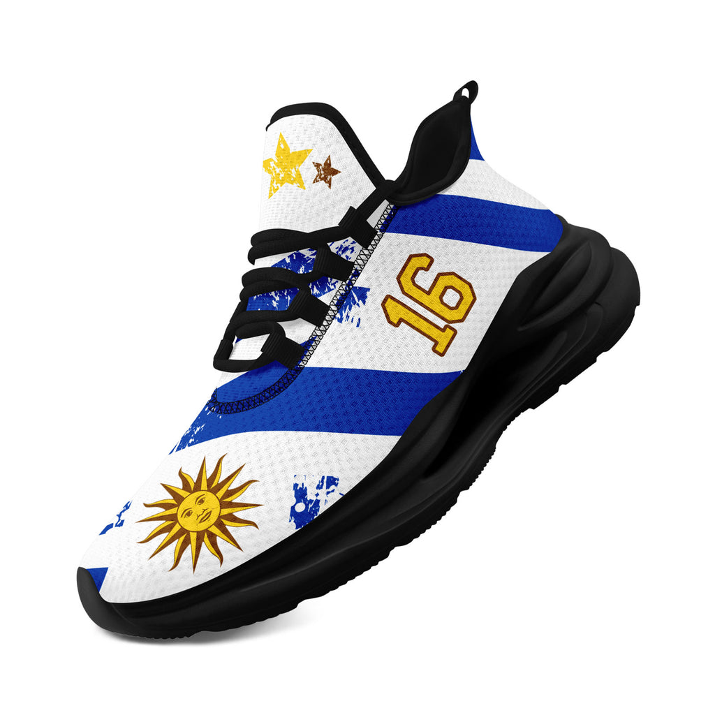 Custom Uruguay 2026 World Cup Sneakers DIY Country Flag Running Shoes Lightweight Sport Shoes Gift for Football Fans Personalized Team Name and Logo FN079-F009123-7