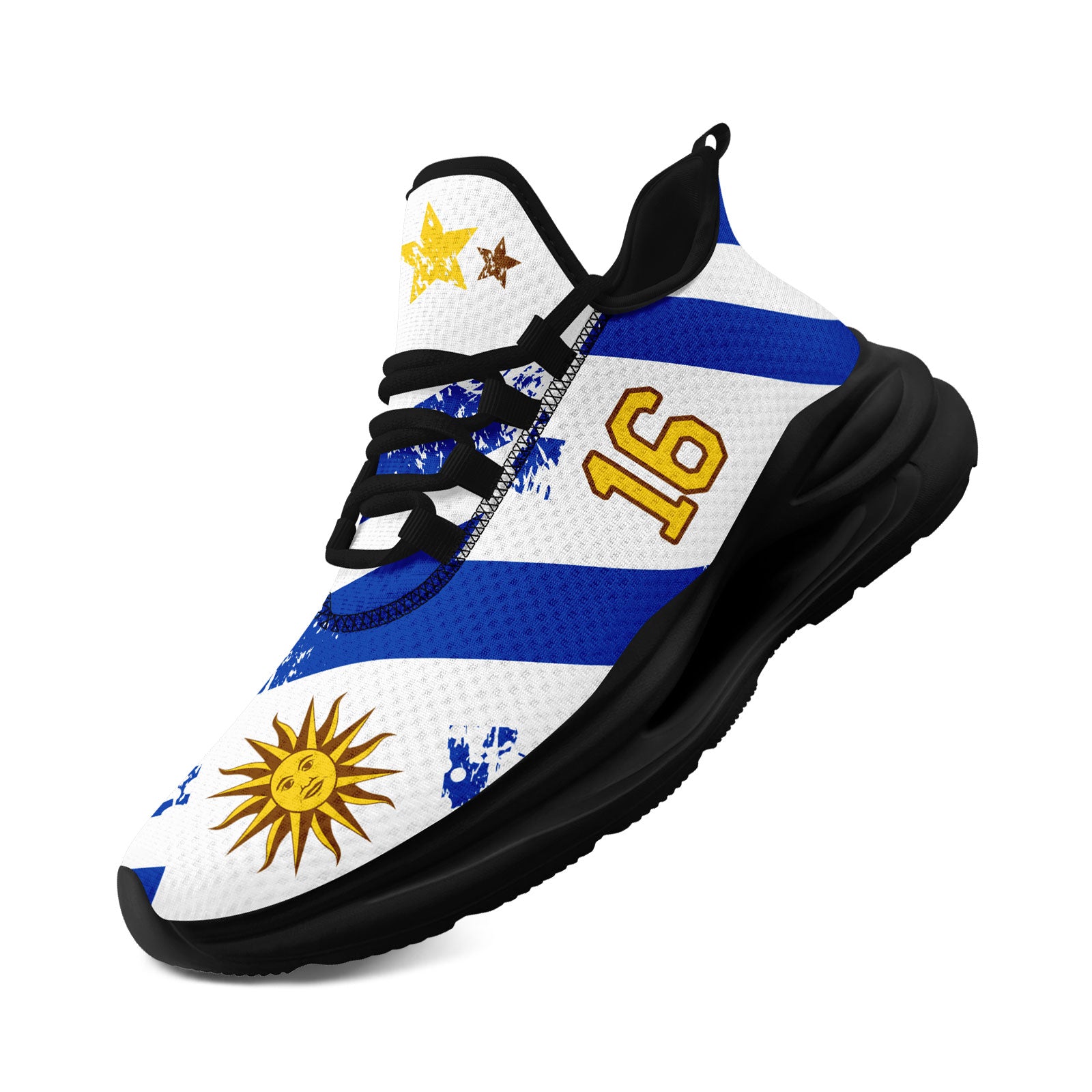 Custom Uruguay 2026 World Cup Sneakers DIY Country Flag Running Shoes Lightweight Sport Shoes Gift for Football Fans Personalized Team Name and Logo FN079-F009123-7