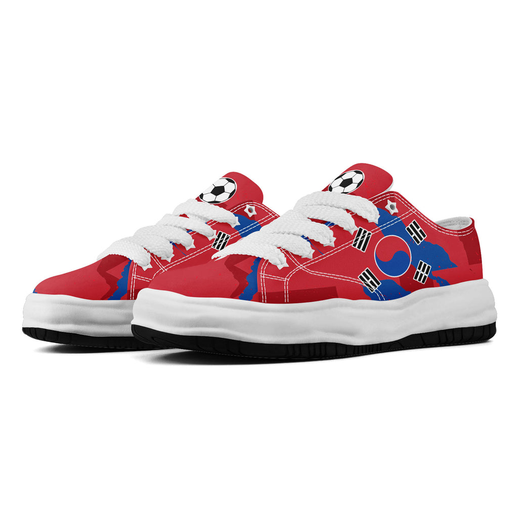 Custom South Korea 2026 World Cup Sneakers DIY Country Flag Running Shoes Lightweight Sport Shoes Gift for Football Fans Personalized Team Name and Logo FN038-F009095-1