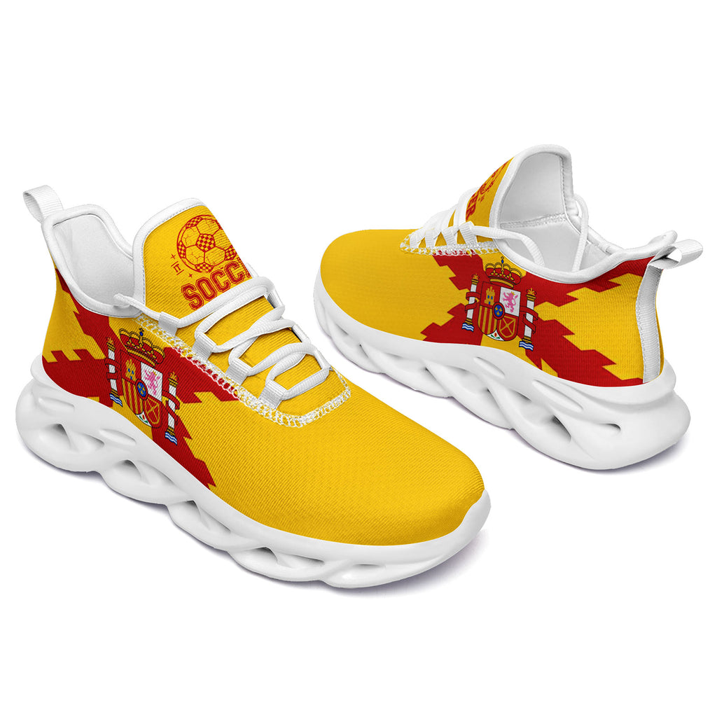 Custom Spain 2026 World Cup Sneakers DIY Country Flag Running Shoes Lightweight Sport Shoes Gift for Football Fans Personalized Team Name and Logo FN003-F025036-3