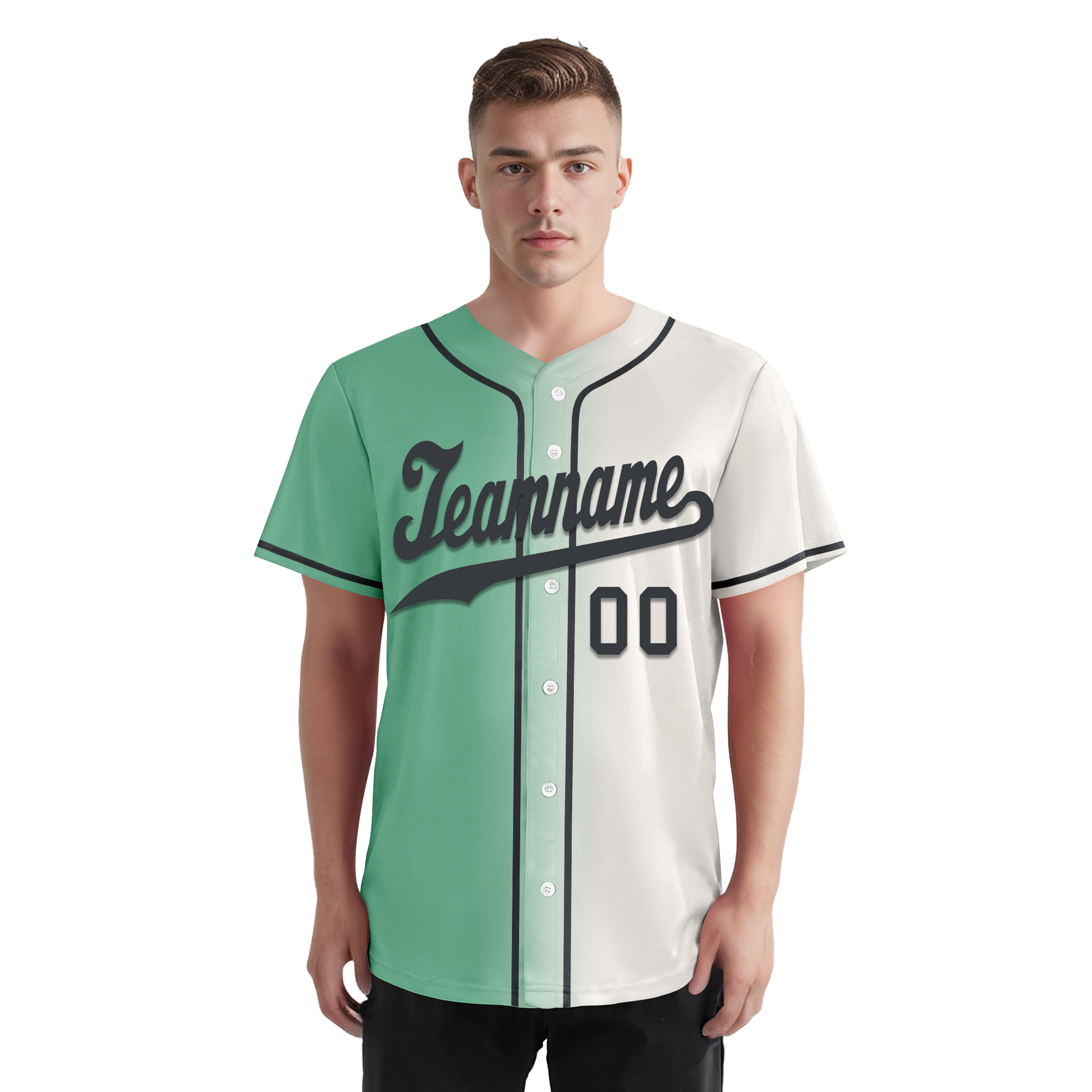Custom Green White Gradient Fashion Personalized Authentic Baseball Jersey BSBJ01-D0a708a