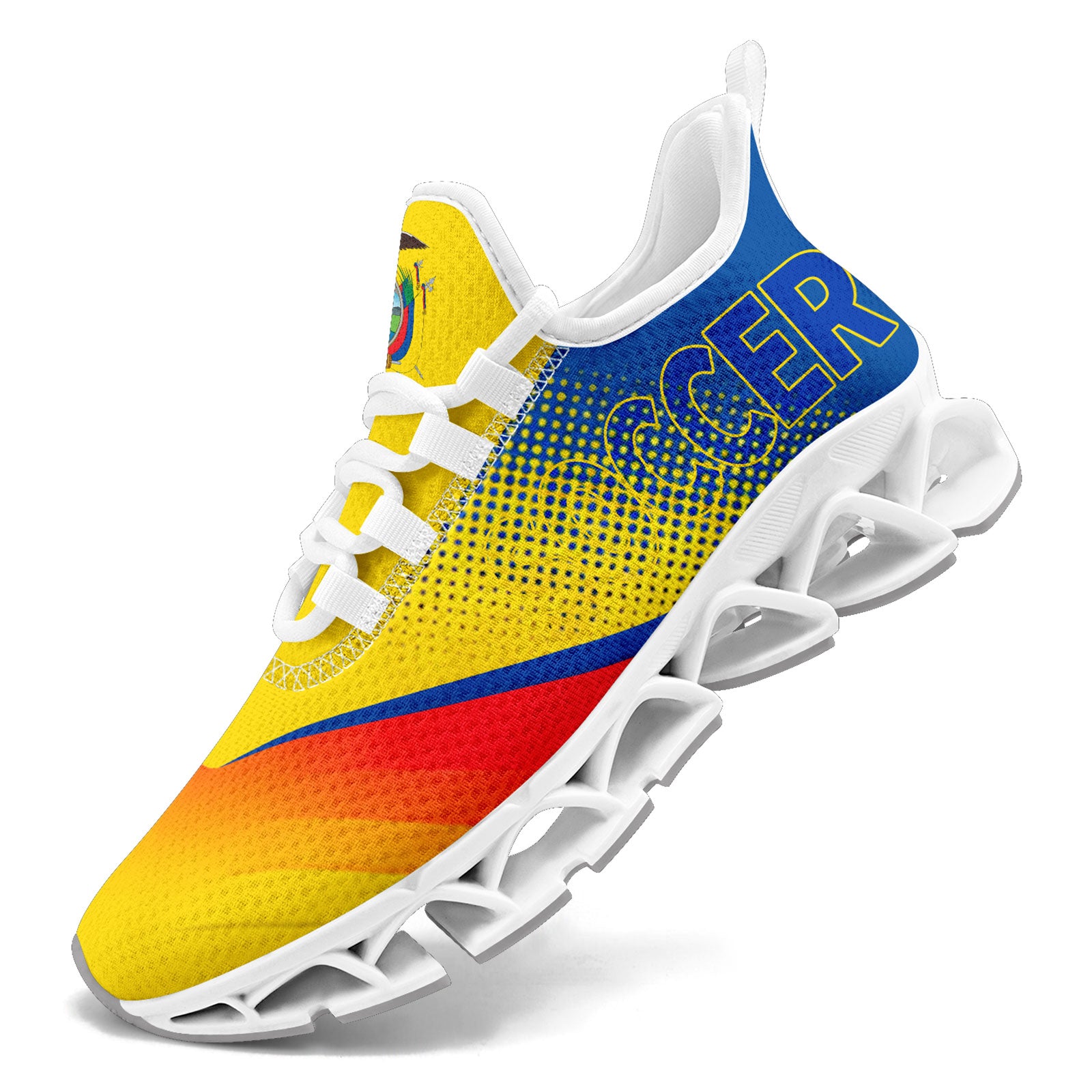 Custom Ecuador 2026 World Cup Sneakers DIY Country Flag Running Shoes Lightweight Sport Shoes Gift for Football Fans Personalized Team Name and Logo FN003XD-F009092-3