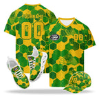 Custom 2026 World Cup Brazil High Quality Soccer Stadium Version Jersey Sneakers Sports Shoes and Hat Combo Offer Personalized Team Name and Logo ZH-F027089-4