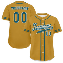 Custom Yellow Classic Style Green Personalized Authentic Baseball Jersey UN002-bd0b00d8-b