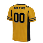 Custom Black Yellow Striped Sleeves Personalized Authentic Football Jersey FBJ02-D06063