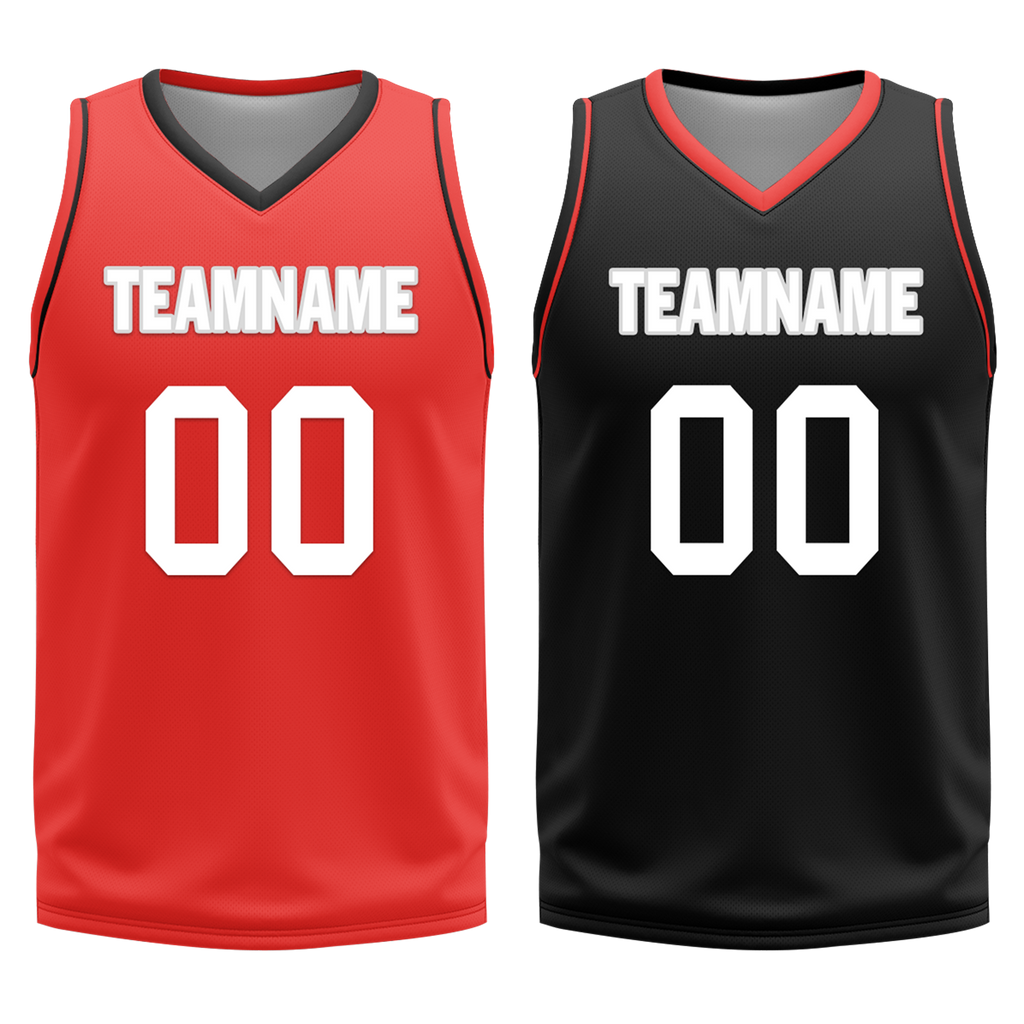 Custom Red Black Classic Style Reversible Basketball Uniform Personalized Ordinary BBJR-D017042