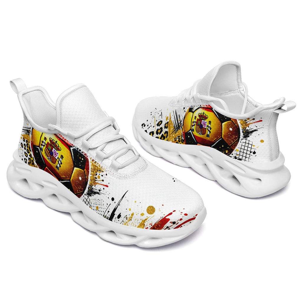 Custom Spain 2026 World Cup Sneakers DIY Country Flag Running Shoes Lightweight Sport Shoes Gift for Football Fans Personalized Team Name and Logo FN003-F025036-4
