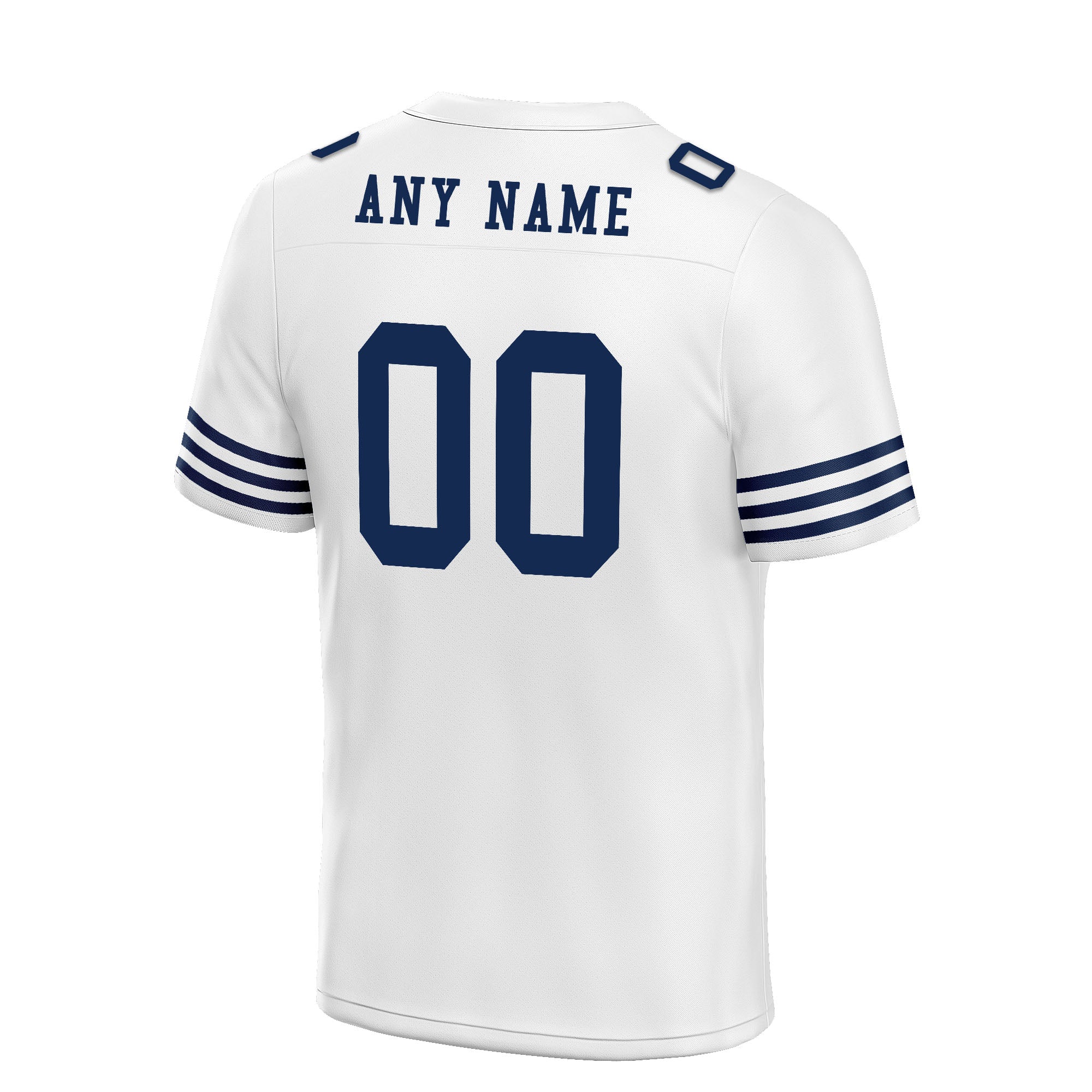 Custom Black Blue Striped Sleeves Personalized Authentic Football Jersey FBJ02-D06031