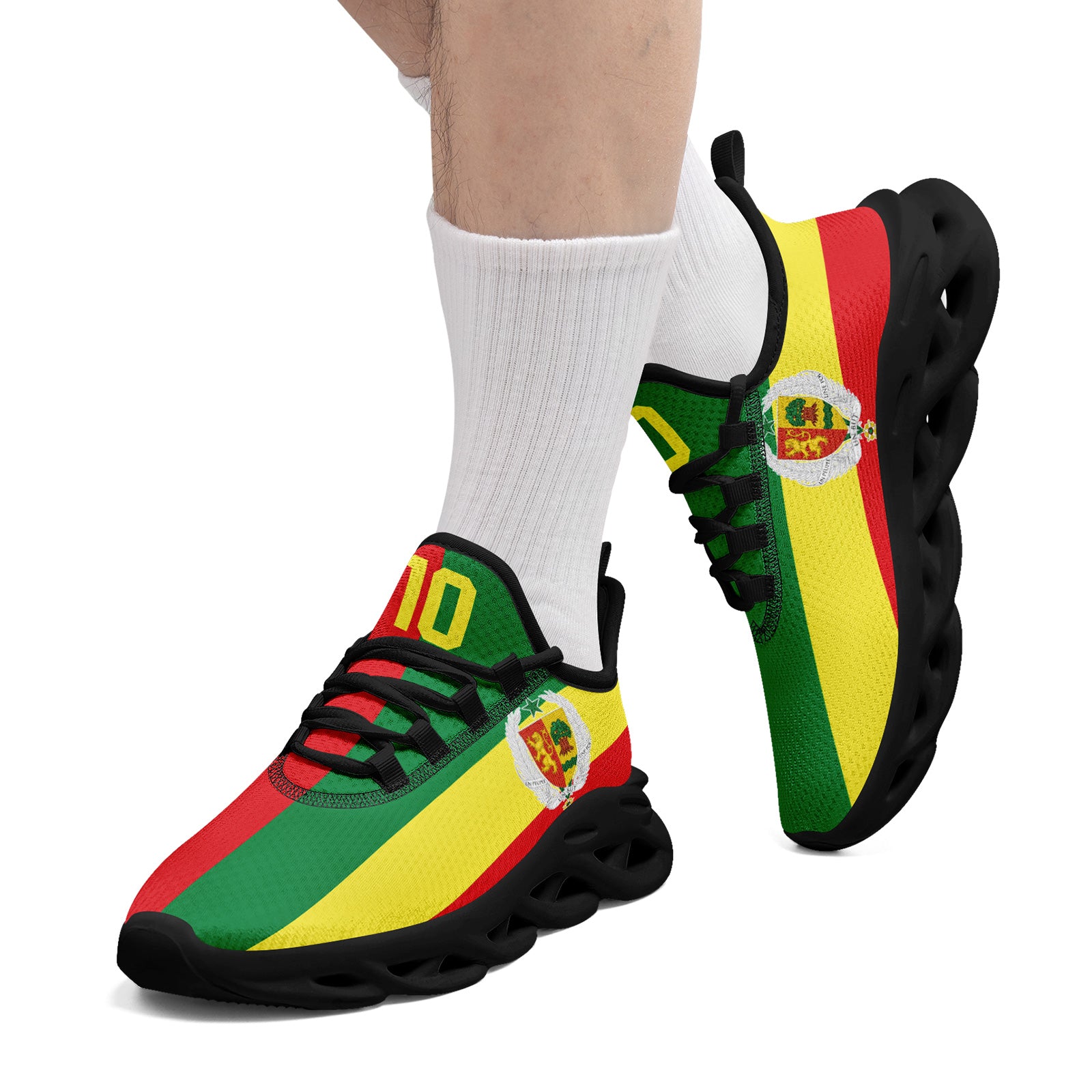 Custom Senegal 2026 World Cup Sneakers DIY Country Flag Running Shoes Lightweight Sport Shoes Gift for Football Fans Personalized Team Name and Logo FN003-F009094-1