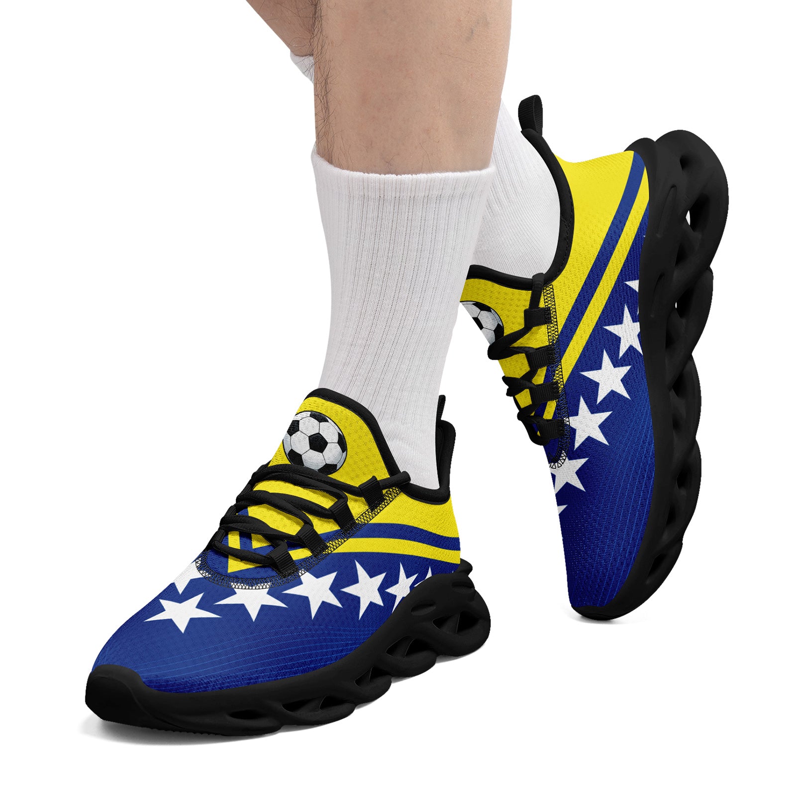 Custom Curaçao 2026 World Cup Sneakers DIY Country Flag Running Shoes Lightweight Sport Shoes Gift for Football Fans Personalized Team Name and Logo FN003-F009074-5