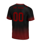 Custom Black Red Fade Fashion Personalized Authentic Football Jersey FBJ02-D06082