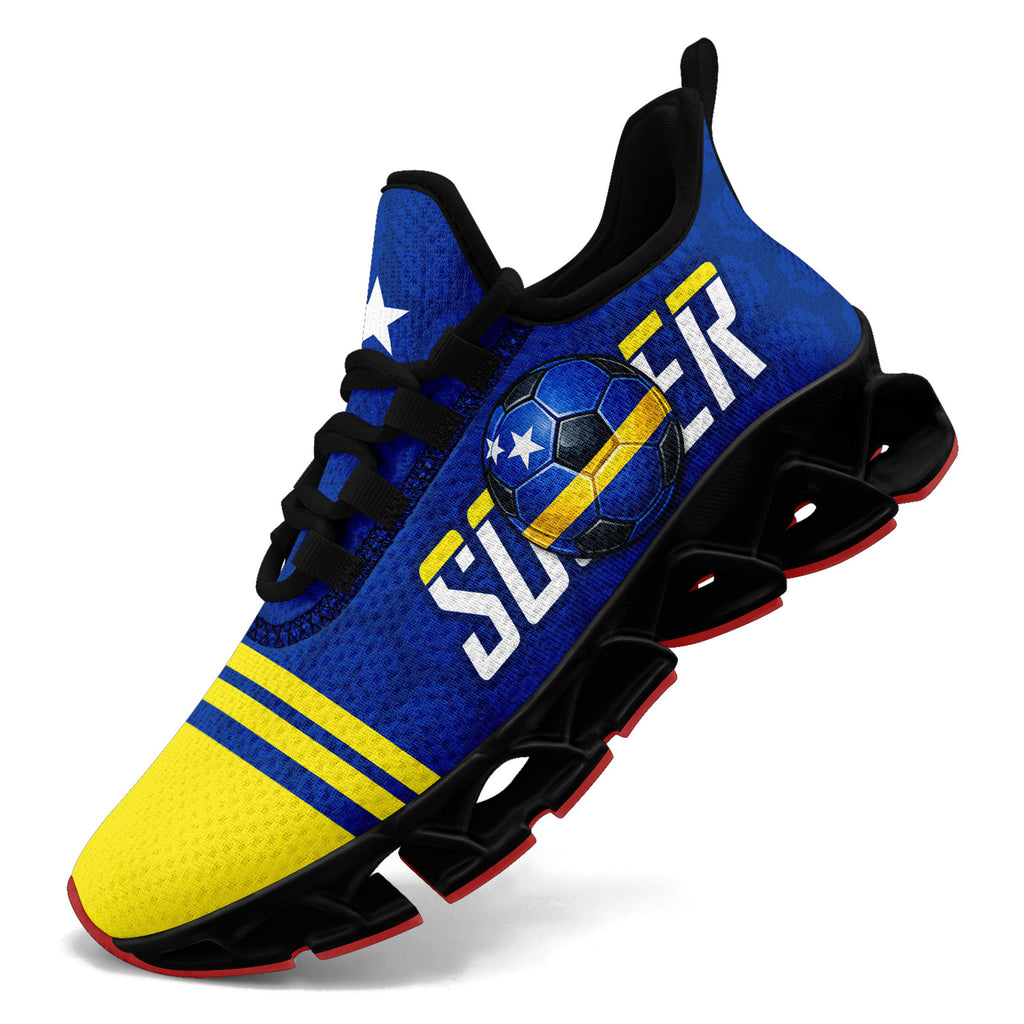 Custom Curaçao 2026 World Cup Sneakers DIY Country Flag Running Shoes Lightweight Sport Shoes Gift for Football Fans Personalized Team Name and Logo FN003XD-F009091-3
