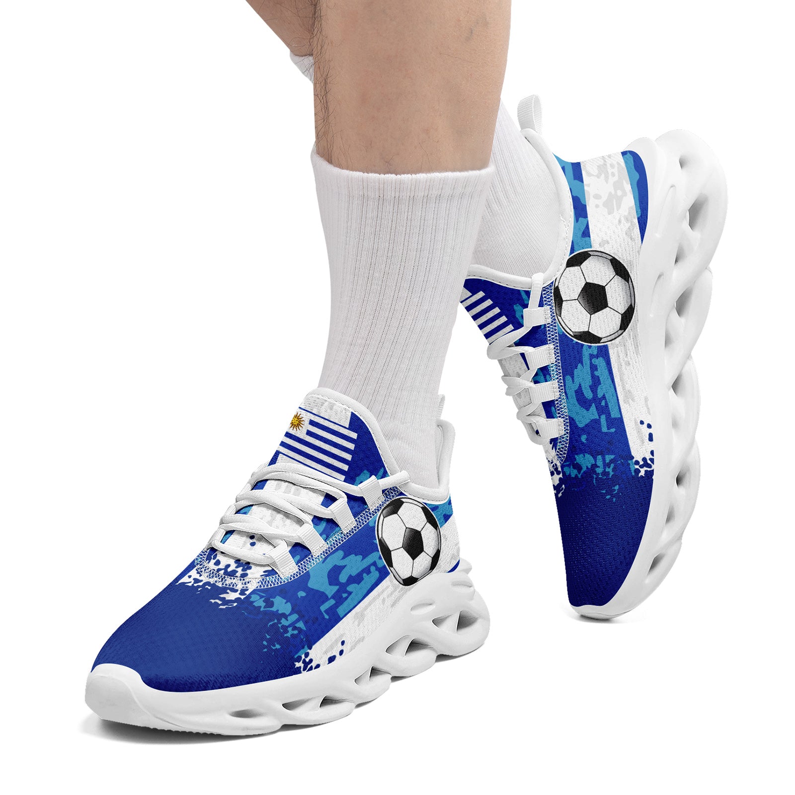 Custom Uruguay 2026 World Cup Sneakers DIY Country Flag Running Shoes Lightweight Sport Shoes Gift for Football Fans Personalized Team Name and Logo FN003-F009072-2
