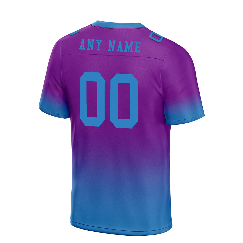 Custom Blue Purple Fade Fashion Personalized Authentic Football Jersey FBJ02-D06108