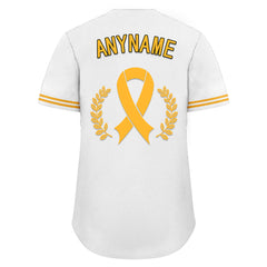 Custom White World Cancer Day Personalized Authentic Baseball Jersey BSBJ01-E06020-20