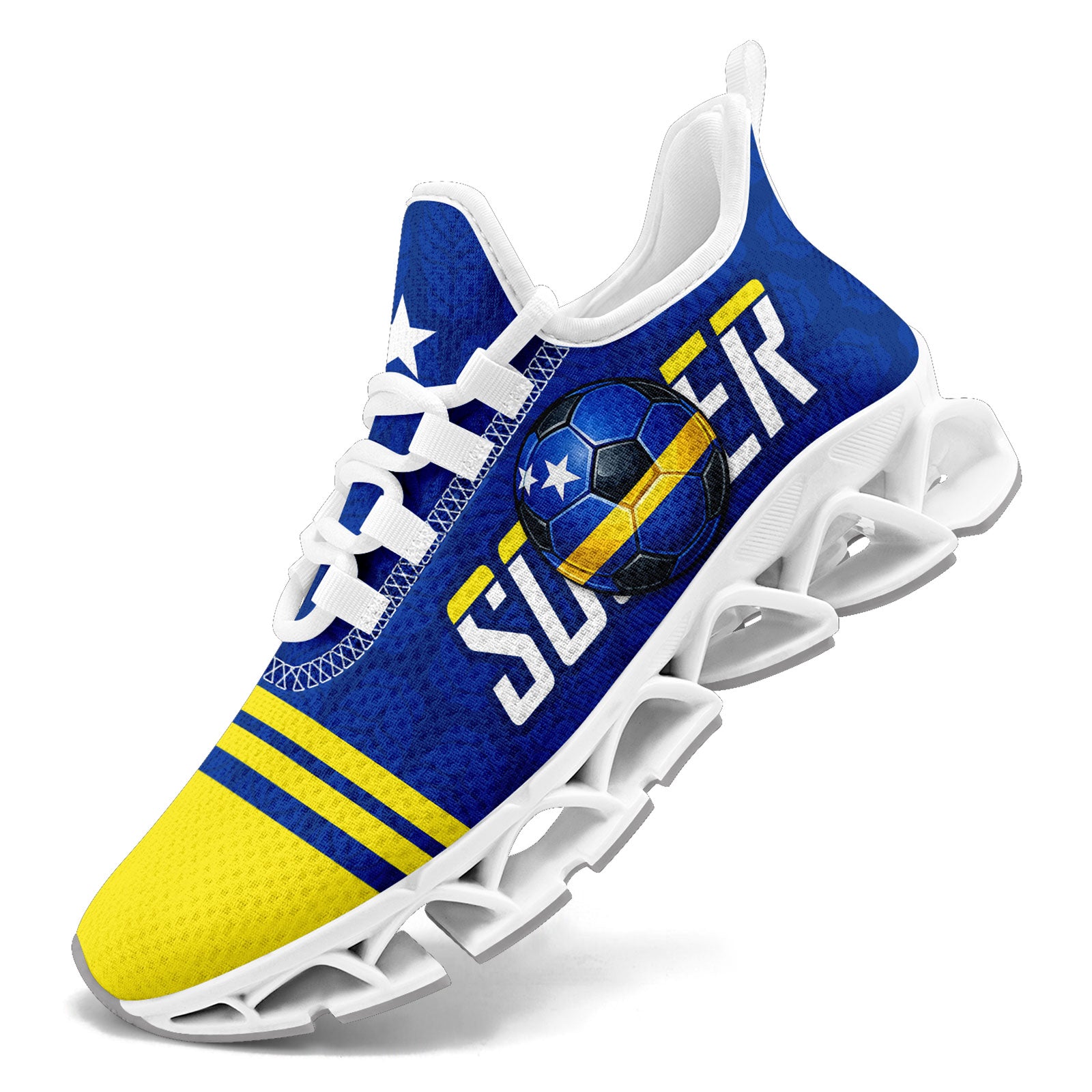 Custom Curaçao 2026 World Cup Sneakers DIY Country Flag Running Shoes Lightweight Sport Shoes Gift for Football Fans Personalized Team Name and Logo FN003XD-F009091-3