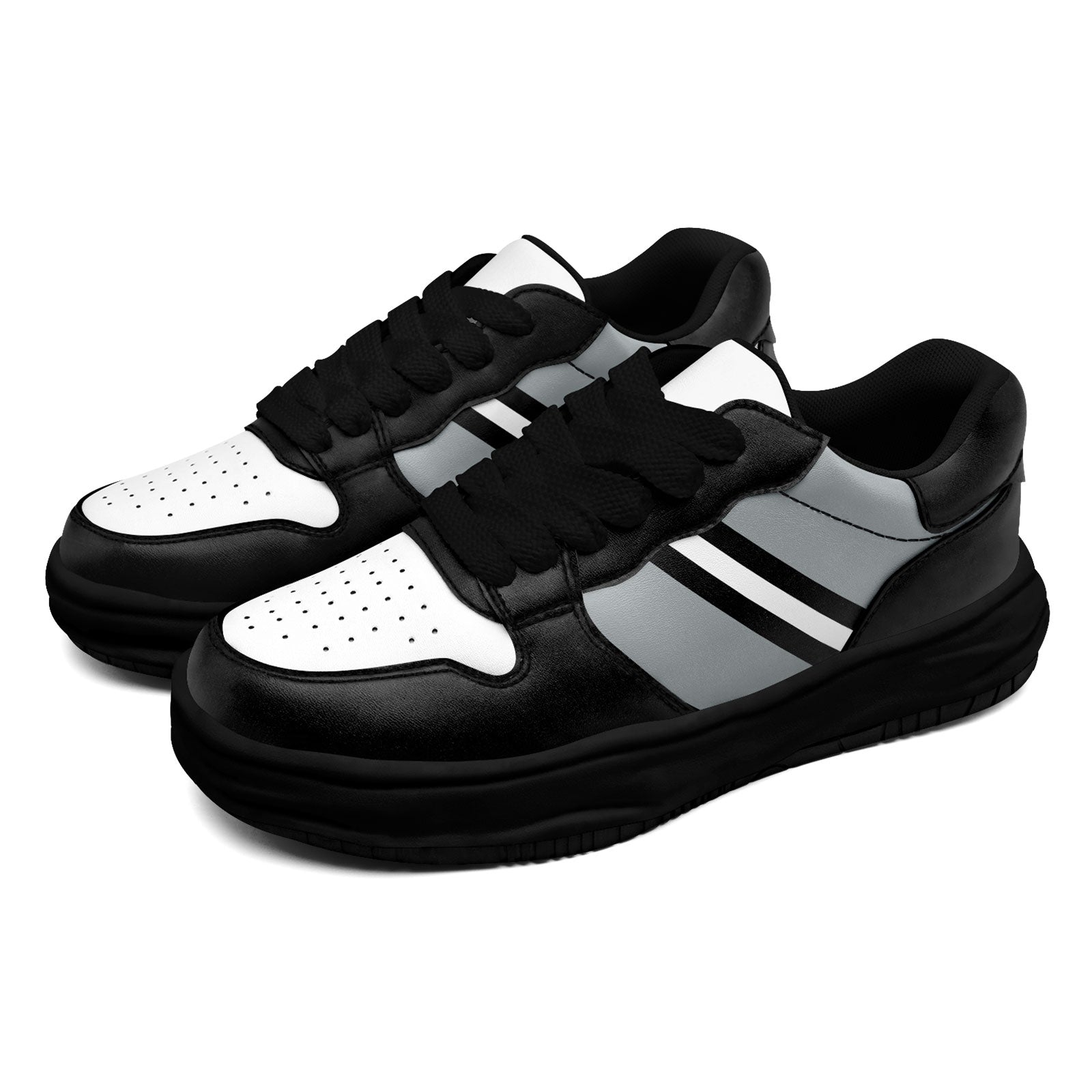 Custom Black Gray Las Vegas Shoes Personalized Sneaker FN032-D020389-20