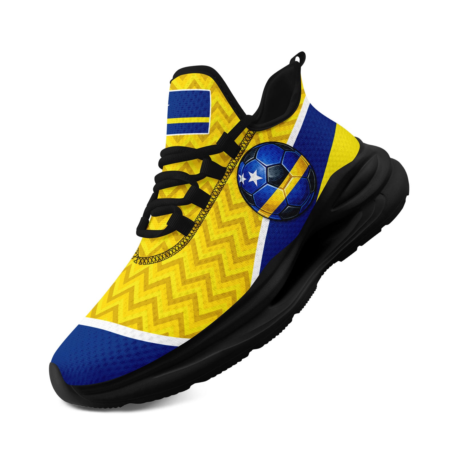 Custom Curaçao 2026 World Cup Sneakers DIY Country Flag Running Shoes Lightweight Sport Shoes Gift for Football Fans Personalized Team Name and Logo FN079-F009087-1
