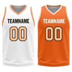 Custom White Orange Classic Style Reversible Basketball Uniform Personalized Ordinary BBJR-D017052
