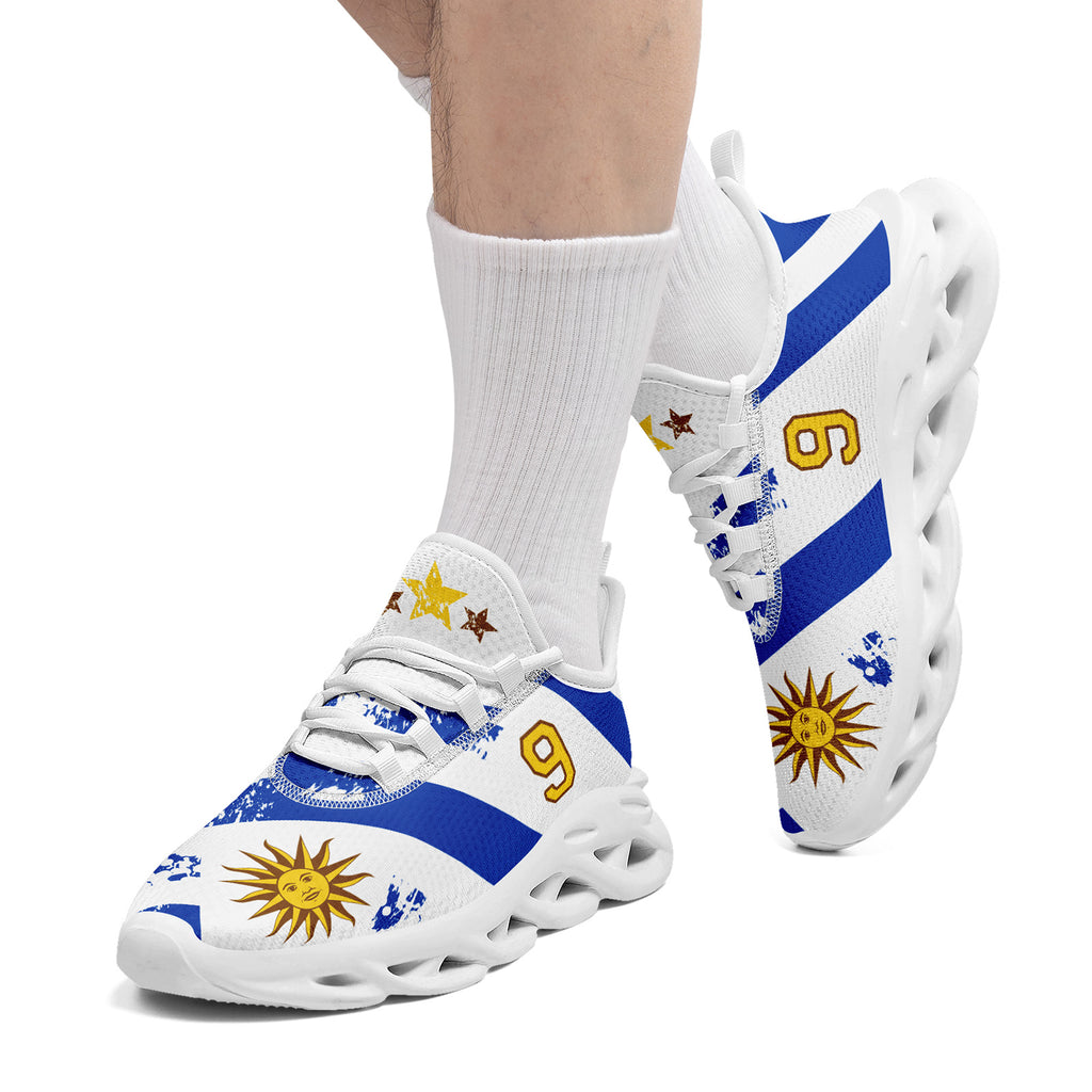 Custom Uruguay 2026 World Cup Sneakers DIY Country Flag Running Shoes Lightweight Sport Shoes Gift for Football Fans Personalized Team Name and Logo FN003-F009122-2