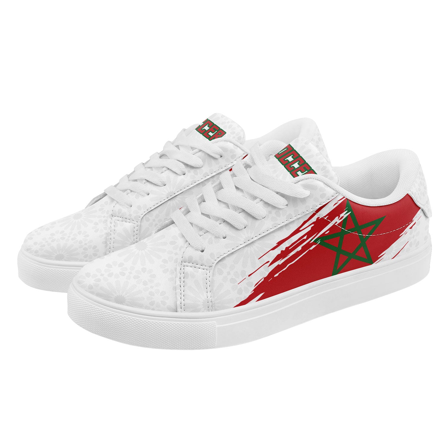 Custom Morocco 2026 World Cup Sneakers DIY Country Flag Running Shoes Lightweight Sport Shoes Gift for Football Fans Personalized Team Name and Logo FN023-F009097-5
