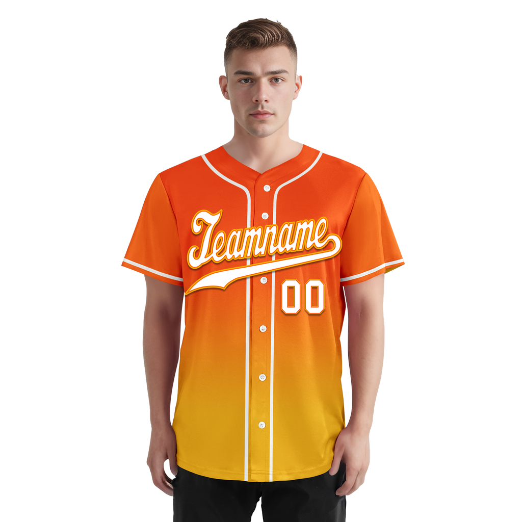 Custom Yellow Orange Fade Fashion Personalized Authentic Baseball Jersey BSBJ01-D0a70c8