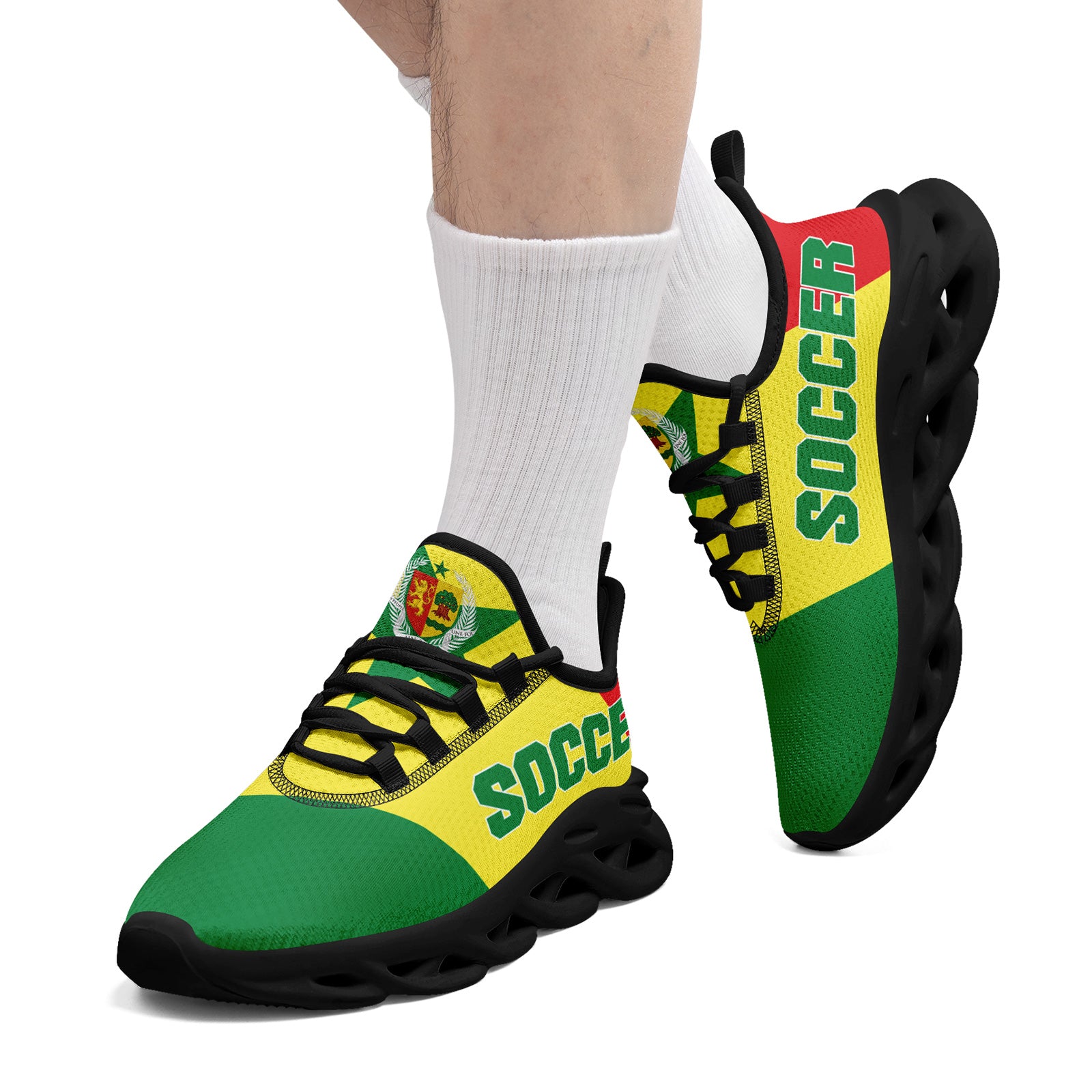 Custom Senegal 2026 World Cup Sneakers DIY Country Flag Running Shoes Lightweight Sport Shoes Gift for Football Fans Personalized Team Name and Logo FN003-F009094-3