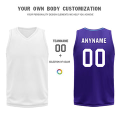 Custom Purple White Utah City Edition Personalized Reversible Basketball Set Sports Basketball Jersey BBJ01R-D0610-29