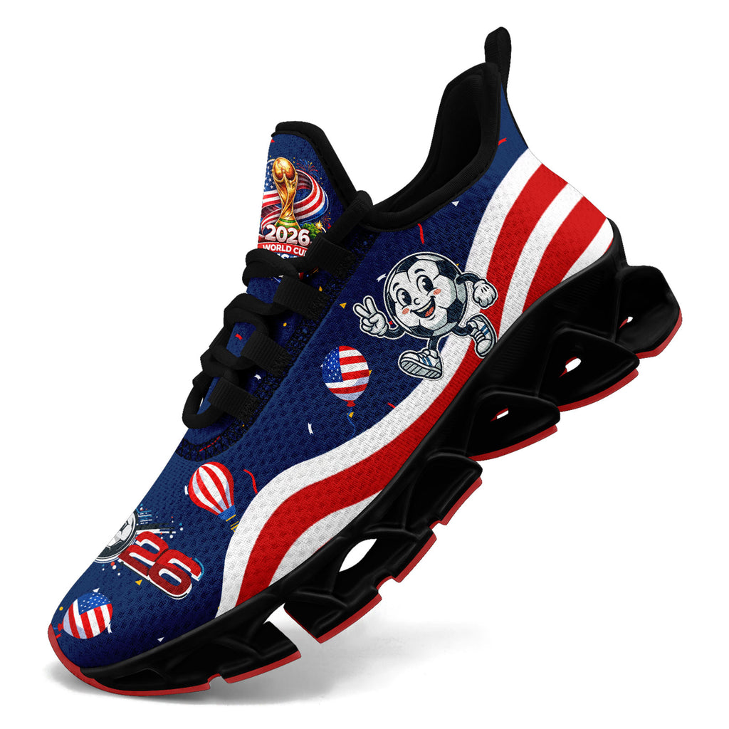 Custom United States 2026 World Cup Sneakers DIY Country Flag Running Shoes Lightweight Sport Shoes Gift for Football Fans Personalized Team Name and Logo FN003XD-F028038-3