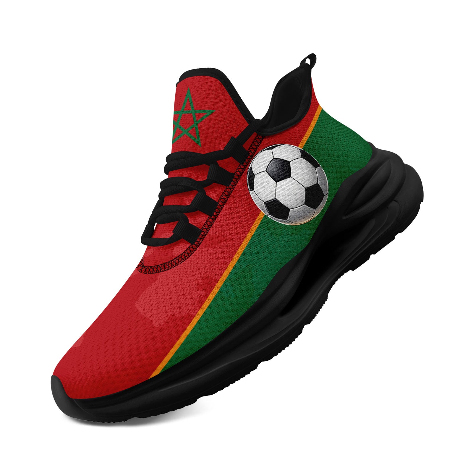 Custom Morocco 2026 World Cup Sneakers DIY Country Flag Running Shoes Lightweight Sport Shoes Gift for Football Fans Personalized Team Name and Logo FN079-F009083-3