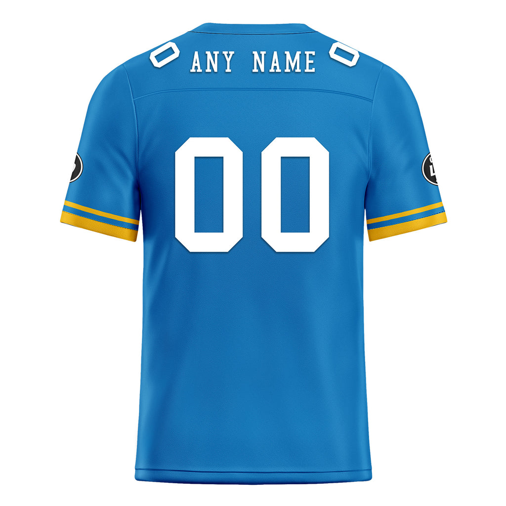 Custom Blue Yellow Los Angeles Football Jersey and Firesoul Sports Shoes Combo Offer Personalized Combo ZH-D020273-22