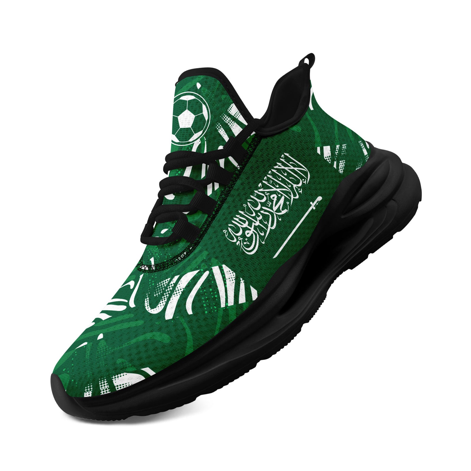 Custom Saudi Arabia 2026 World Cup Sneakers DIY Country Flag Running Shoes Lightweight Sport Shoes Gift for Football Fans Personalized Team Name and Logo FN079-F009093-2