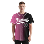 Custom Pink Black Gradient Fashion Personalized Authentic Baseball Jersey BSBJ01-D0a7099