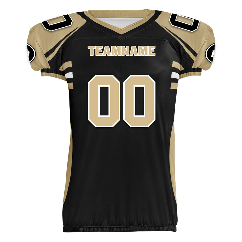 Custom Beige Black Louisiana High-Performance American Football Jersey FBJ06-D023001-19