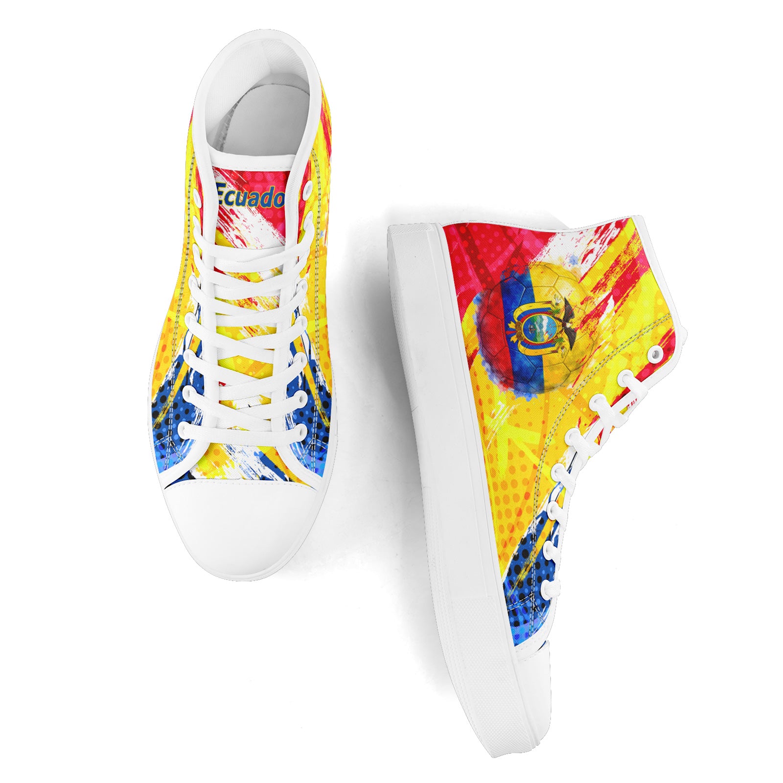 Custom Ecuador 2026 World Cup Sneakers DIY Country Flag Running Shoes Lightweight Sport Shoes Gift for Football Fans Personalized Team Name and Logo FN024-F009099-4